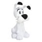 Preview: Weiße Idefix Figur von Plastoy ohne Verpackung. Der kleine Hund aus Asterix sitzt mit schwarzen Ohren und treuem Blick.